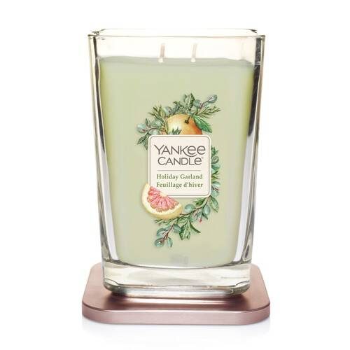 Yankee Candle Elevation Collection - Holiday Garland - Large 2-Wick Square Candle