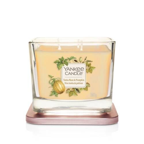 Yankee Candle Elevation Collection - Tonka Bean & Pumpkin - Medium 3-Wick Square Candle