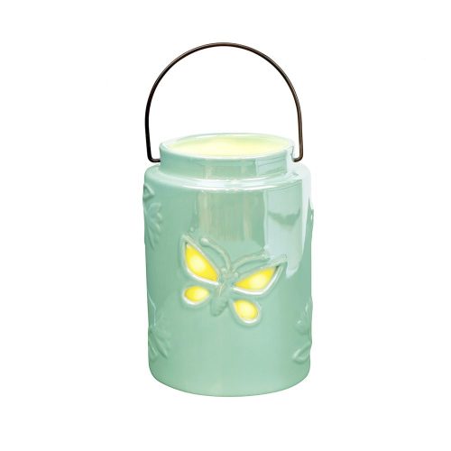 Mint Ceramic Butterfly Lantern Tea Light Holder