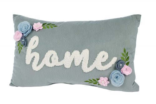 Grey Floral Home Cushion