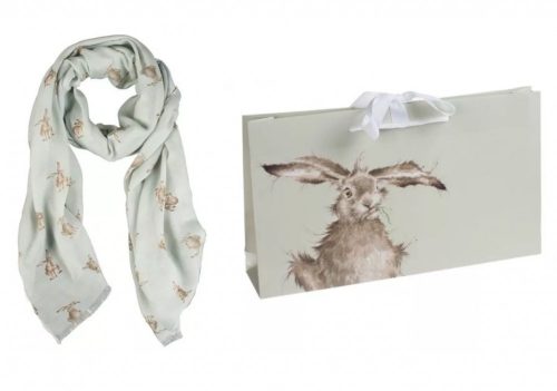 Green Leaping Hare Scarf - Wrendale Designs