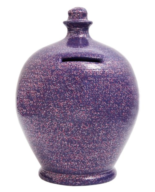 Terramundi Money Pot - Glitter Purple With Silver and Red Glitter - G5