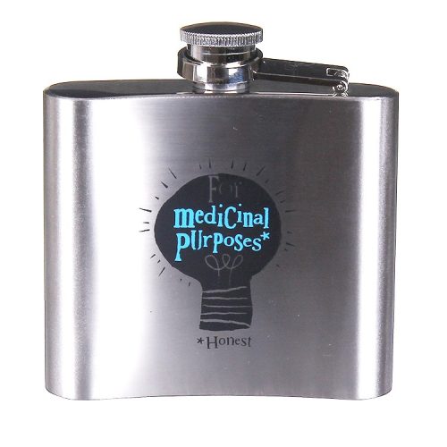 Man Booze Hip Flask, Boxed - The Bright Side