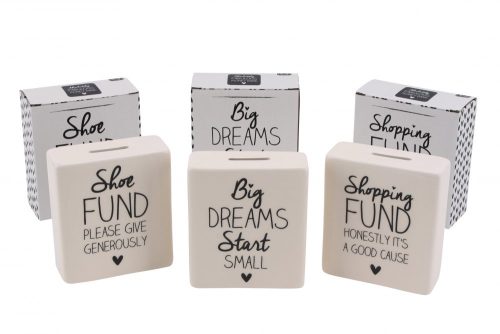 Absolutely Fabulous 'Big Dreams Start Small' Cream Ceramic Money Bank - CGB Giftware