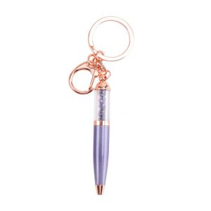 Dark Purple and Rose Gold Ballpoint Pen Keyring - Willow and Rose