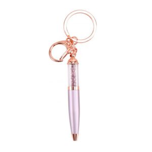 Light Purple and Rose Gold Ballpoint Pen Keyring - Willow and Rose