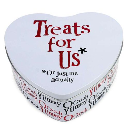 'Treats For Us, Or Just Me Actually' Heart Shaped Tin - The Bright Side
