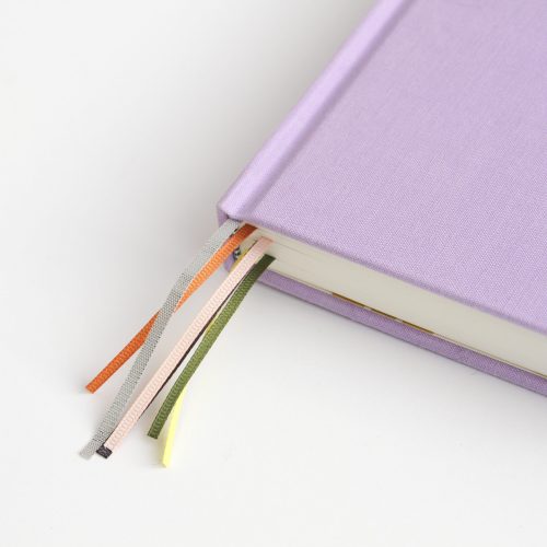 'Be a Rainbow in a Sky of Clouds' Lilac Multi Ribbon Hardback Notebook - Caroline Gardner