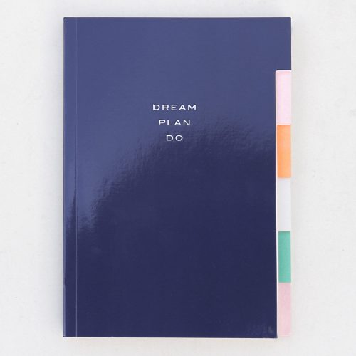 'Dream Plan Do' Navy Patent Multi Tab Notebook - Caroline Gardner