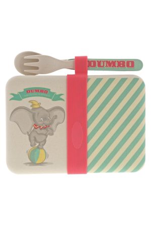 Enchanting Disney Dumbo Organic Bamboo Snack Box with Cutlery Set