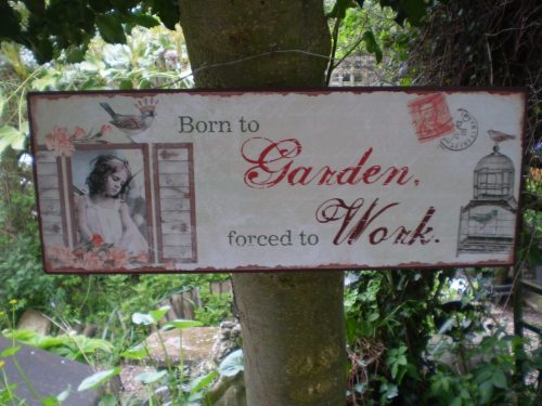 'Born To Garden Forced To Work' Vintage Metal Sign - Heaven Sends