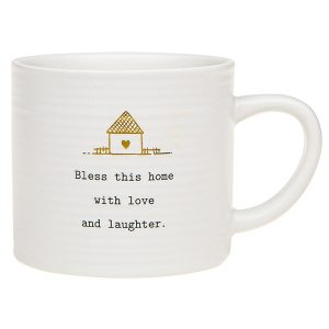 'Bless This Home With Love and Laughter' Ceramic Mug - Thoughtful Words