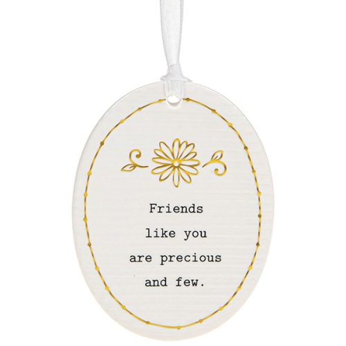 'Friends Like You Are Precious and Few' Ceramic Oval Hanging Plaque - Thoughtful Words