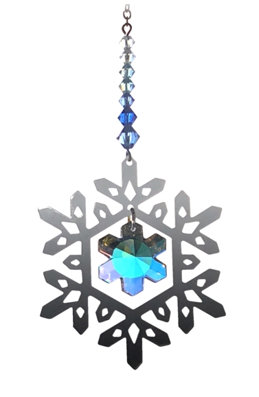 Crystal Radiance - Pure Radiance Small Snowflake - Royal Blue - Swarovski Crystal Rainbow Maker Sun Catcher