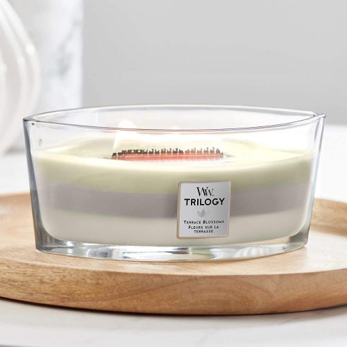 WoodWick HearthWick Trilogy Terrace Blossoms Ellipse Candle, 453g