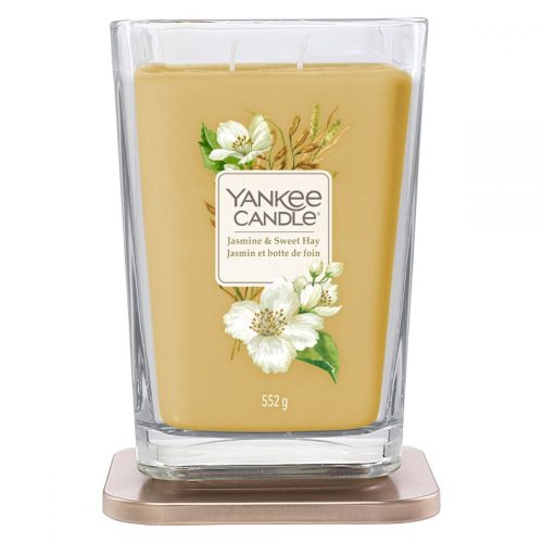 Yankee Candle Elevation Collection - Jasmine and Sweet Hay - Large 2-Wick Square Candle