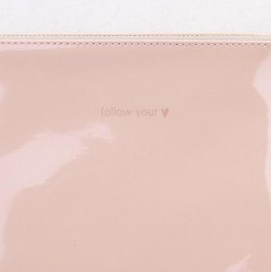 Caroline Gardner 'Follow Your Heart' Pink Nude Patent Pouch Bag