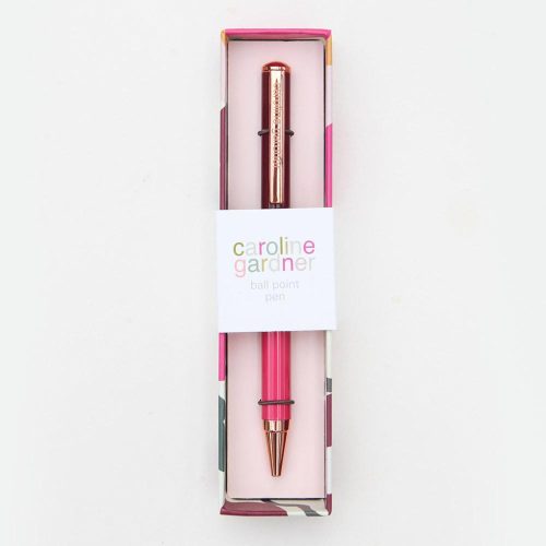 Caroline Gardner Pink & Burgundy Boxed Pen - PEN112