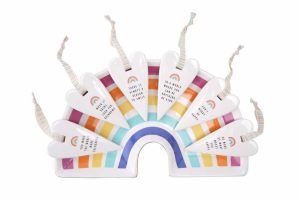 'When It Rains Look For Rainbows' Chasing Rainbows Ceramic Heart Hanger