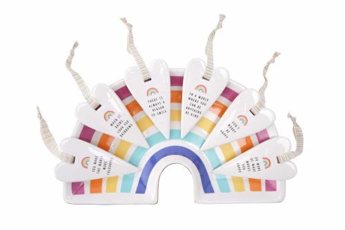 'You Make The World More Colourful' Chasing Rainbows Ceramic Heart Hanger