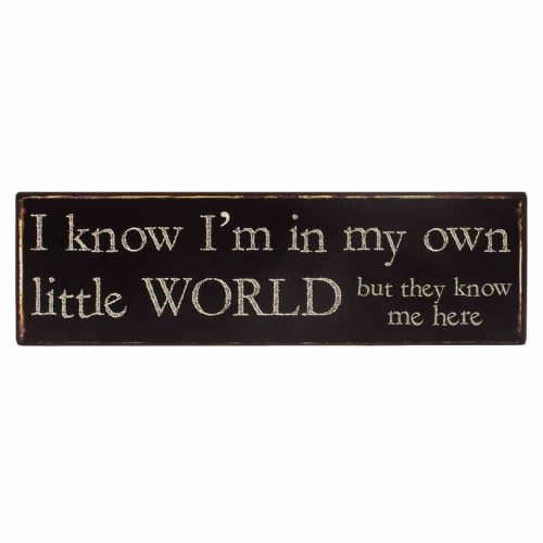 'I Know I'm In My Own Little World But They Know Me Here' Metal Sign - Heaven Sends