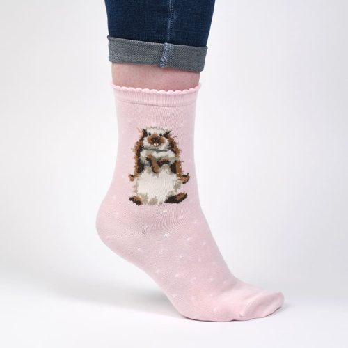 'Earisistible' Pink Rabbit Socks - Wrendale Designs