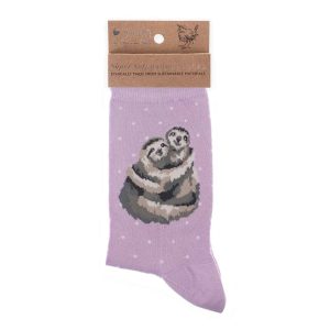 'Big Hugs' Purple Sloth Socks - Wrendale Designs