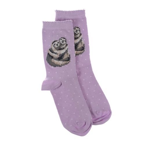 'Big Hugs' Purple Sloth Socks - Wrendale Designs
