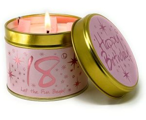 Lily-Flame Happy Birthday 18th Scented Candle Tin