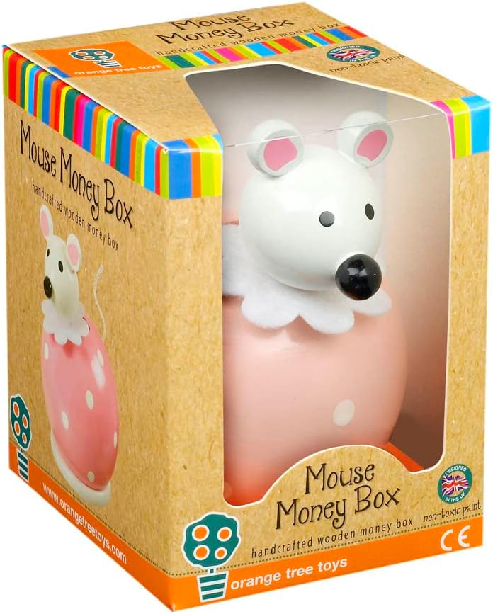 Pink Mouse Money Box - Orange Tree Toys