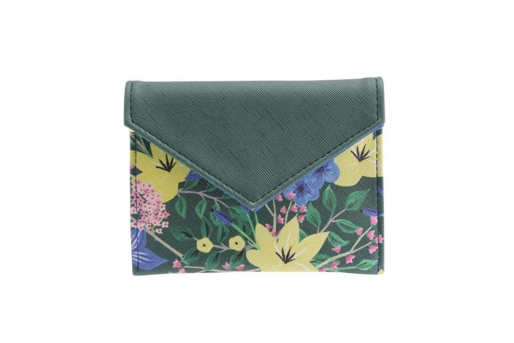Painted and Pressed Floral Green Purse