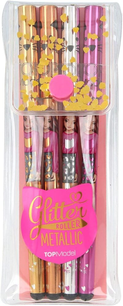 TOP Model Metallic Gel Pens Set of 4 in Gold Silver Bronze Pink 7511_A2 - Depesche