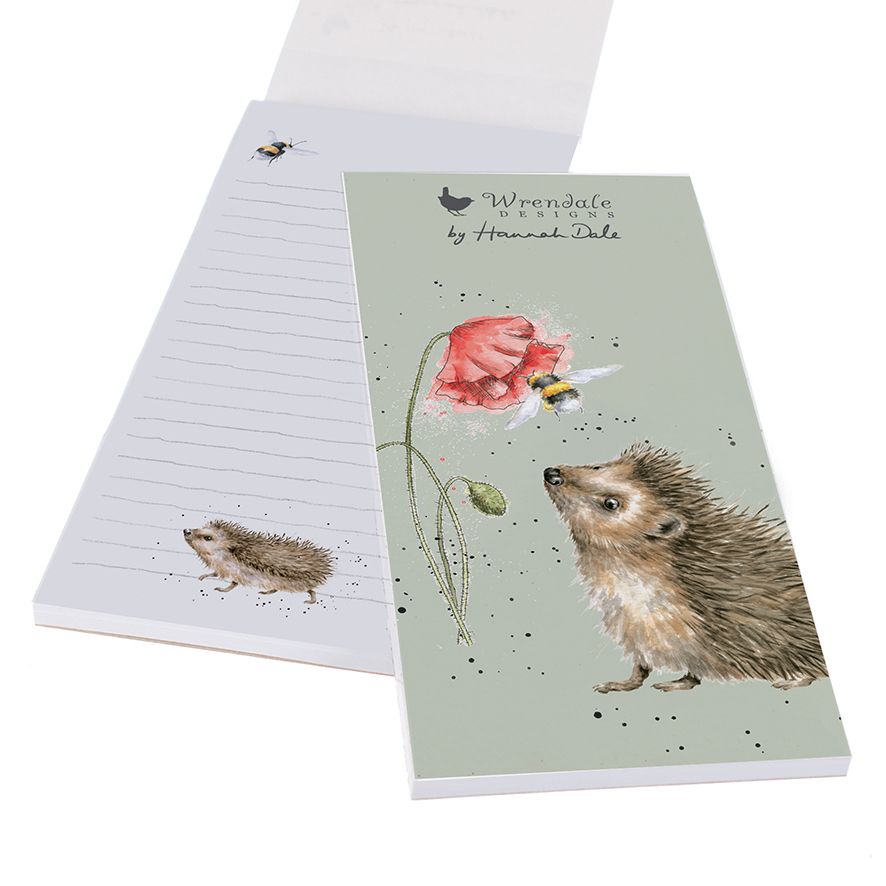 'Busy as a Bee‘ Hedgehog Magnetic Shopping Pad - Wrendale Designs
