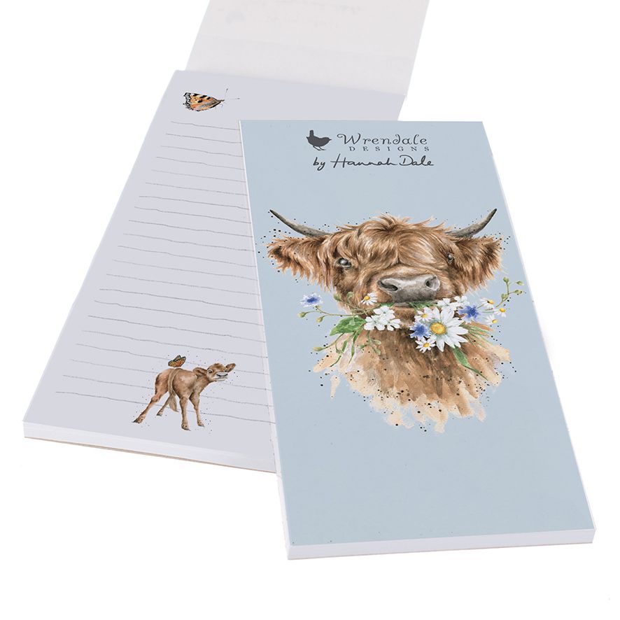 Highland Cow ‘Daisy Coo‘ Magnetic Shopping Pad - Wrendale Designs