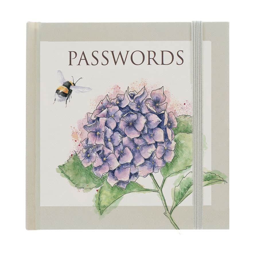 Hydrangea Bee Password Book - Wrendale Designs