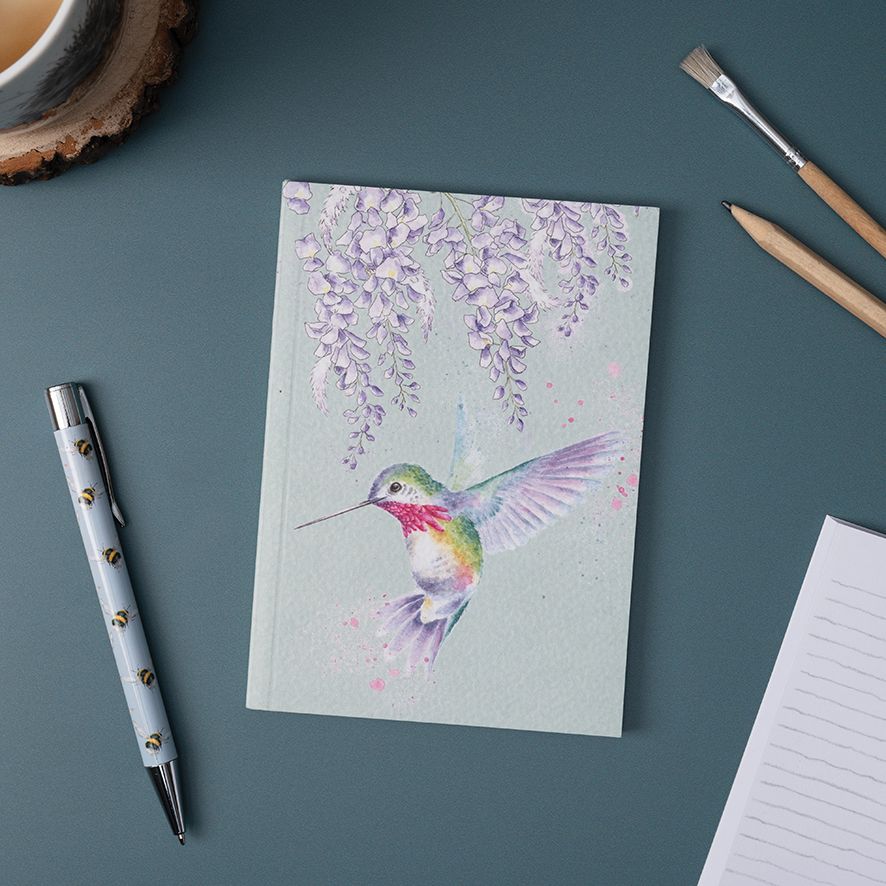 'Wistera Wishes‘ Hummingbird A6 Notebook - Wrendale Designs