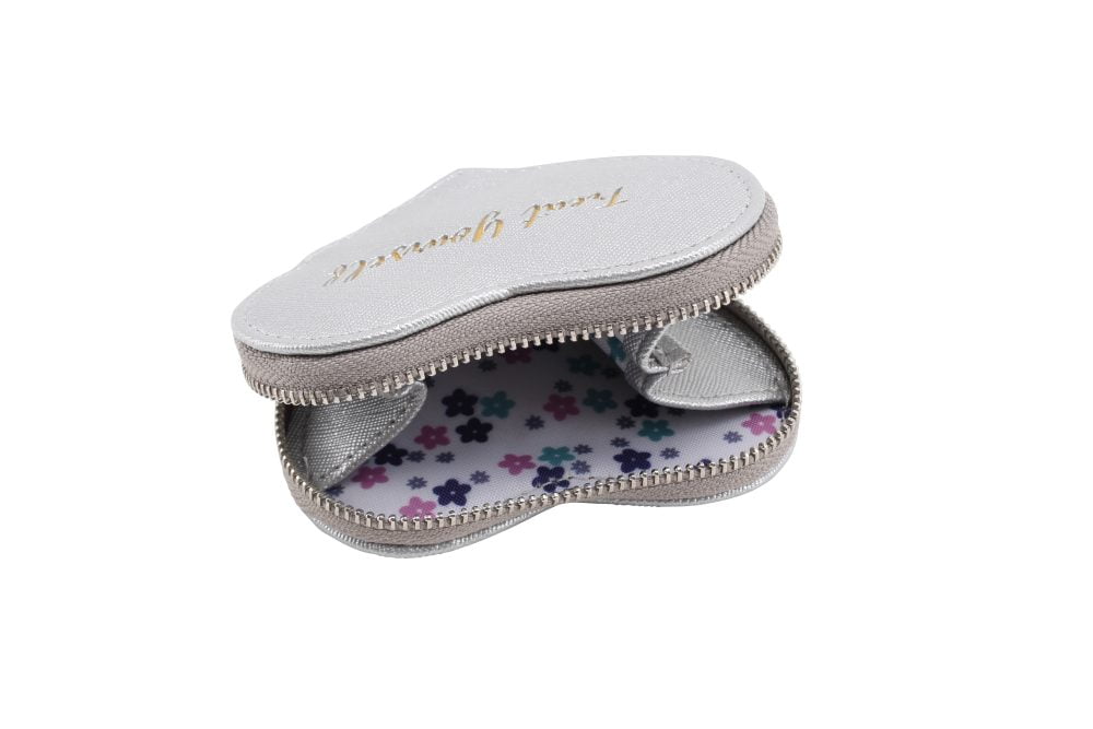 'Treat Yourself' Silver Heart Shaped Coin Purse - Willow and Rose