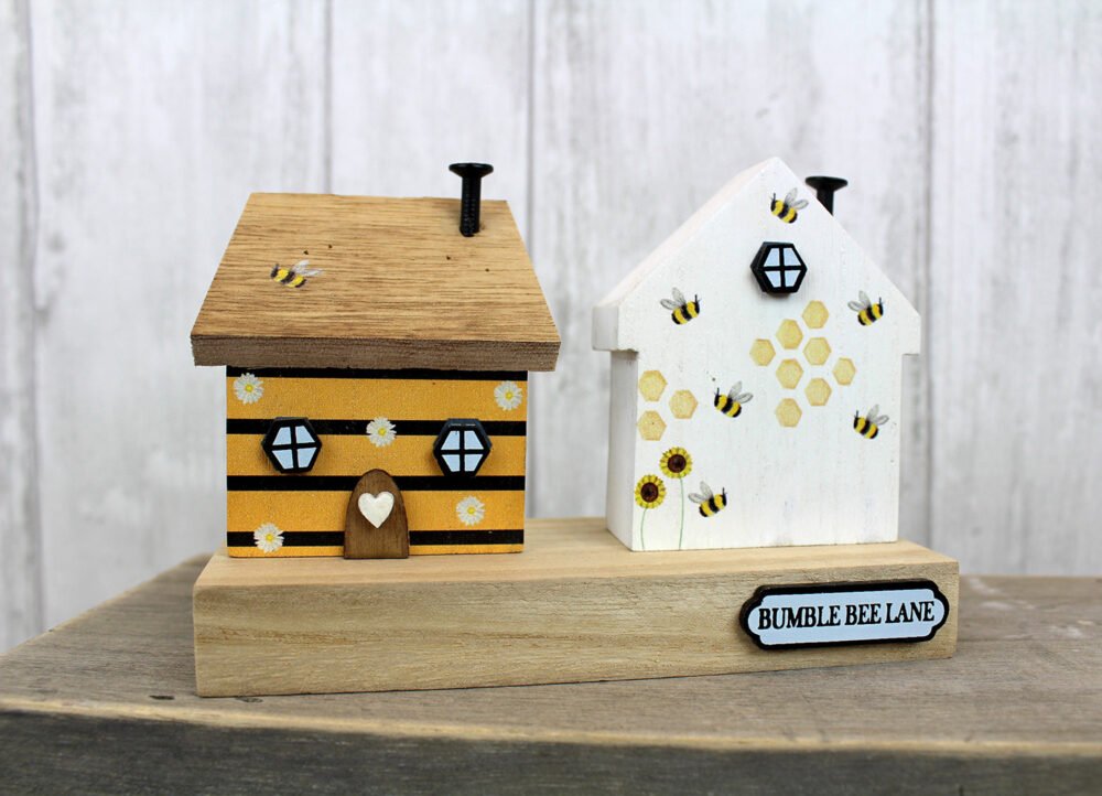 'Bumble Bee Lane' Wooden House Block Ornament - Langs