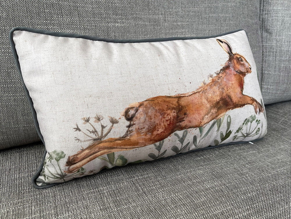 Leaping Hare Cushion - Langs