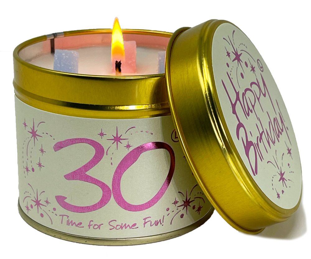 Lily-Flame Happy Birthday 30th Scented Candle Tin
