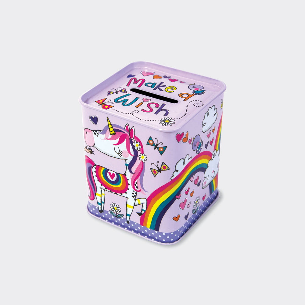 'Make a Wish Little Princess' Unicorn Money Box Tin - Rachel Ellen Designs