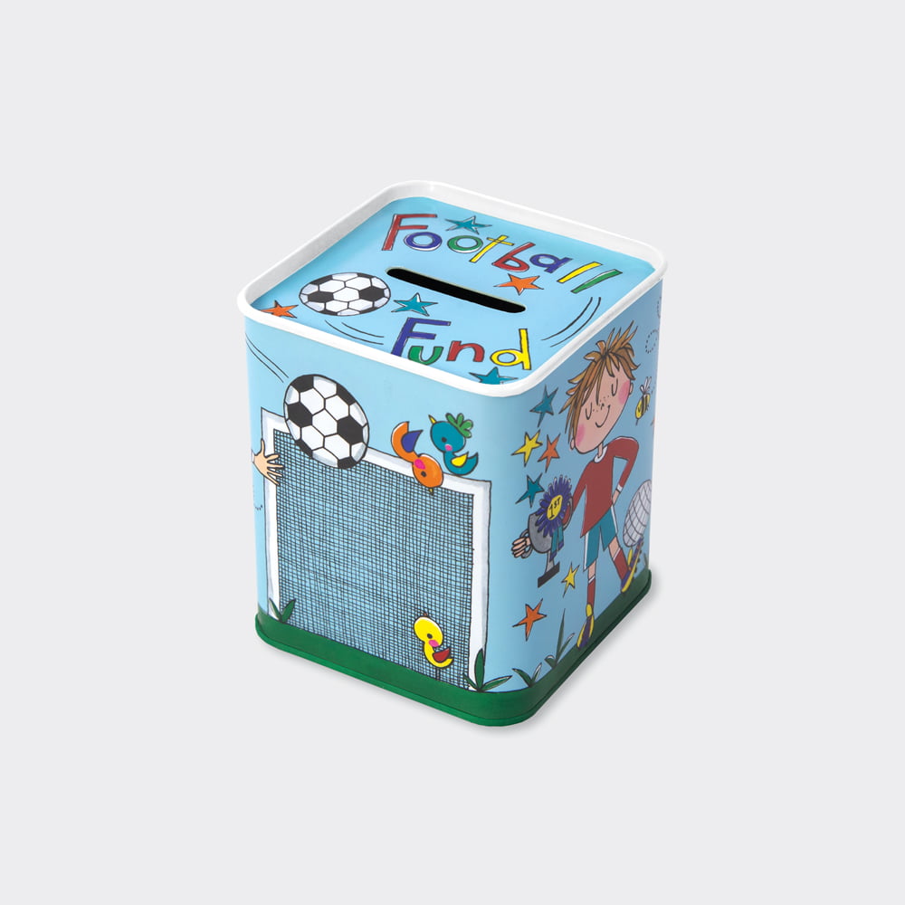 Football Fund Money Box Tin - Rachel Ellen Designs