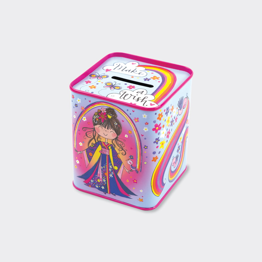 Cherry Blossom Princess Money Box Tin - Rachel Ellen Designs
