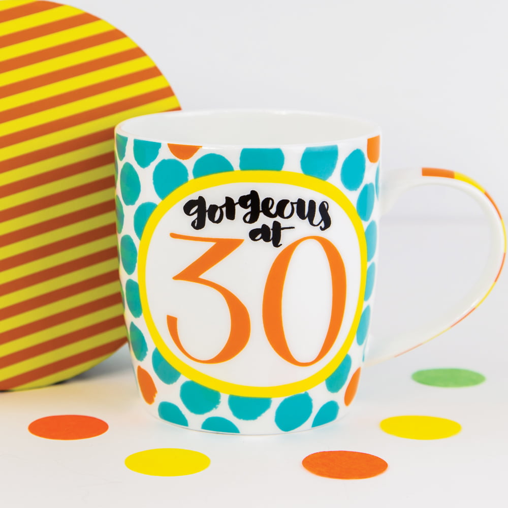 'Gorgeous At 30' 30th Birthday China Mug - Rachel Ellen Designs