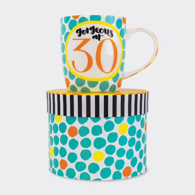 'Gorgeous At 30' 30th Birthday China Mug - Rachel Ellen Designs