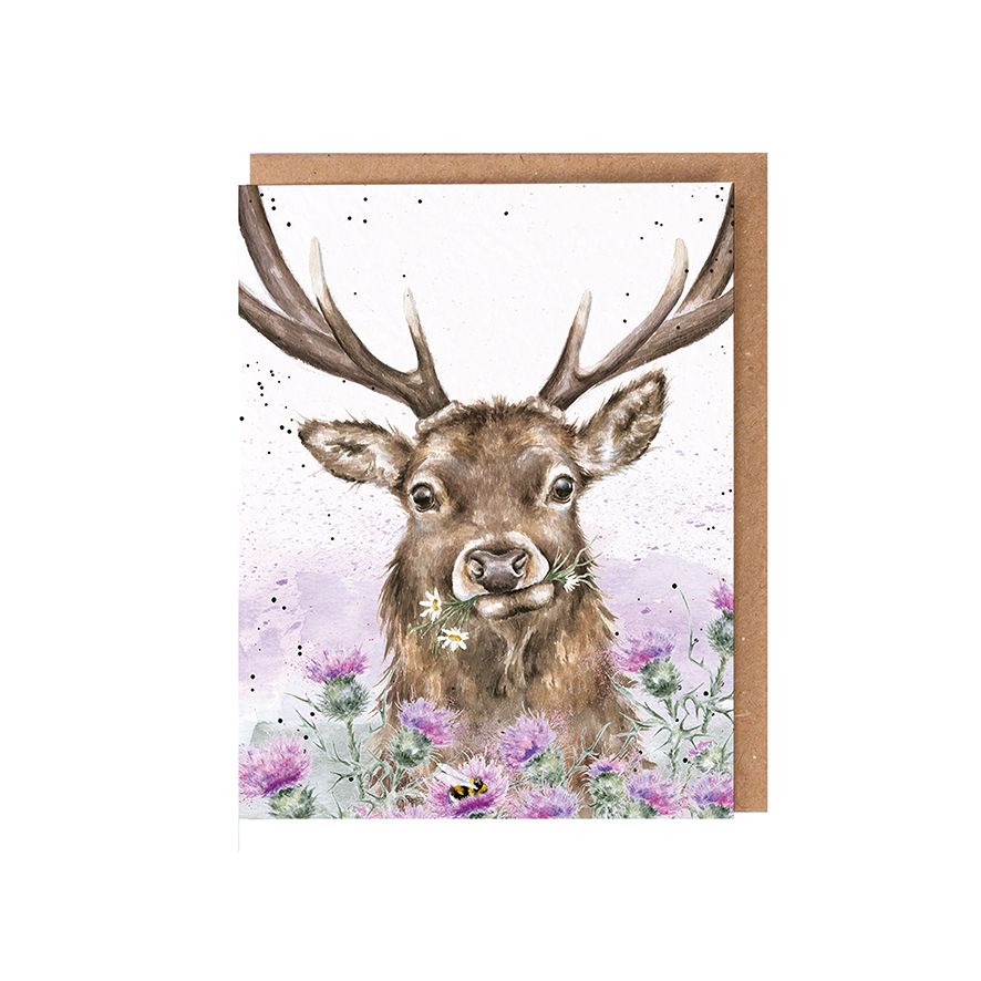 ‘Thistle Make You Smile' Stag Seed Card - Wrendale Designs